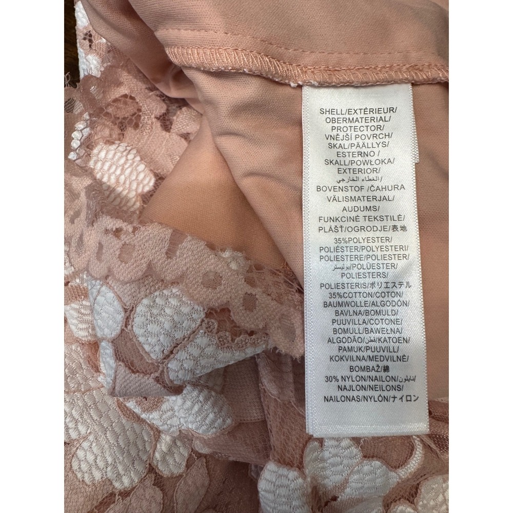 Adrianna‎ Papell Bell Sleeve Lace Sheath Dress Ivory Pink V Neck Size 16 - Picture 7 of 9